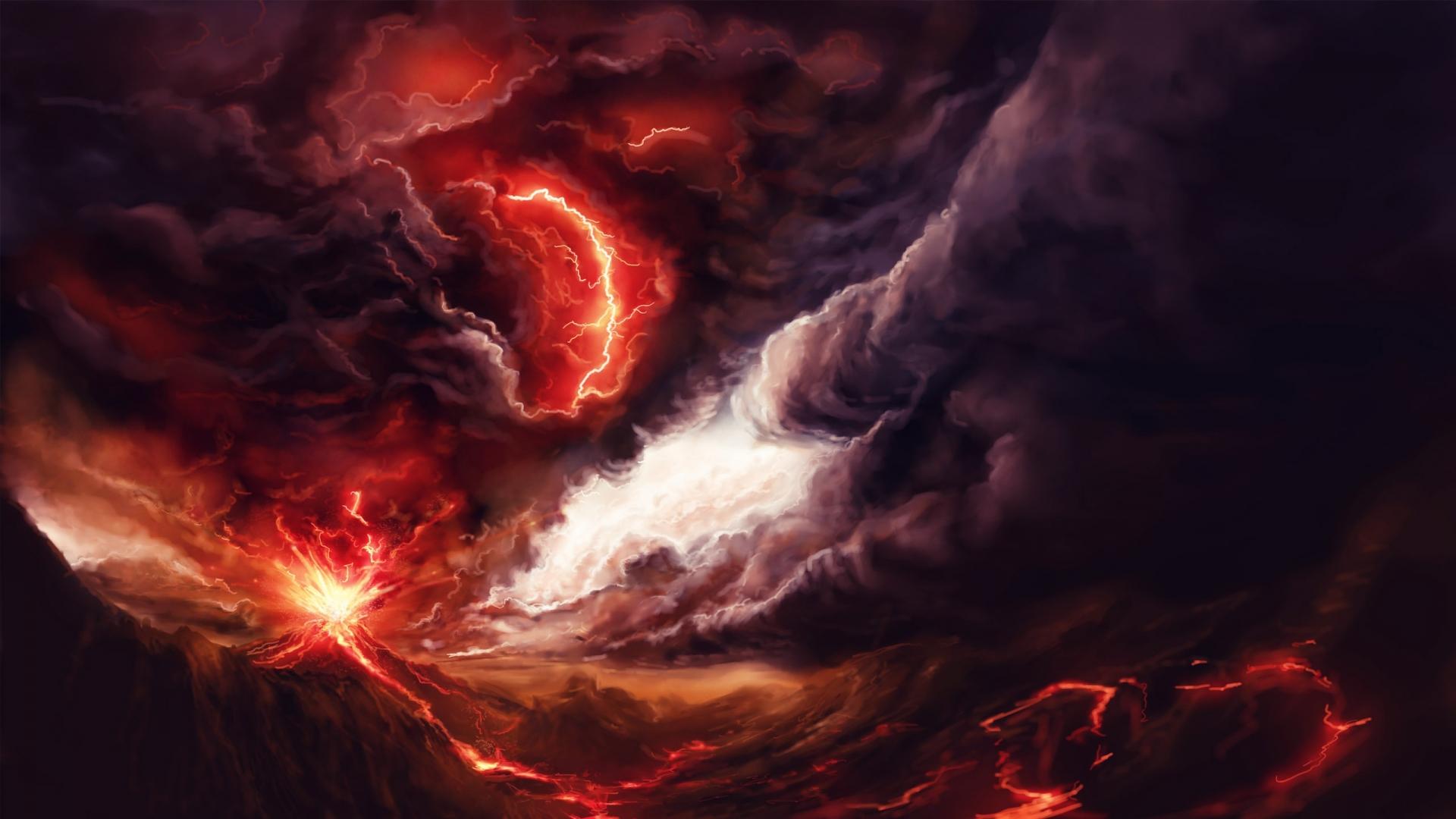 Fire Lightning Tornado HD Wallpaper, Background Image