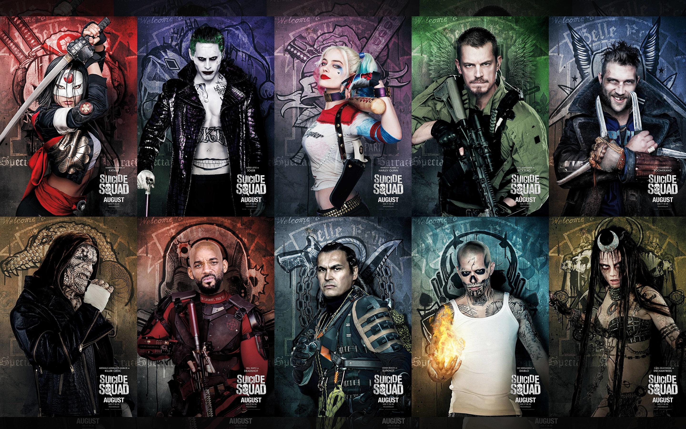 Picture Suicide Squad 2016 Will Smith Joker hero Harley 2880x1800