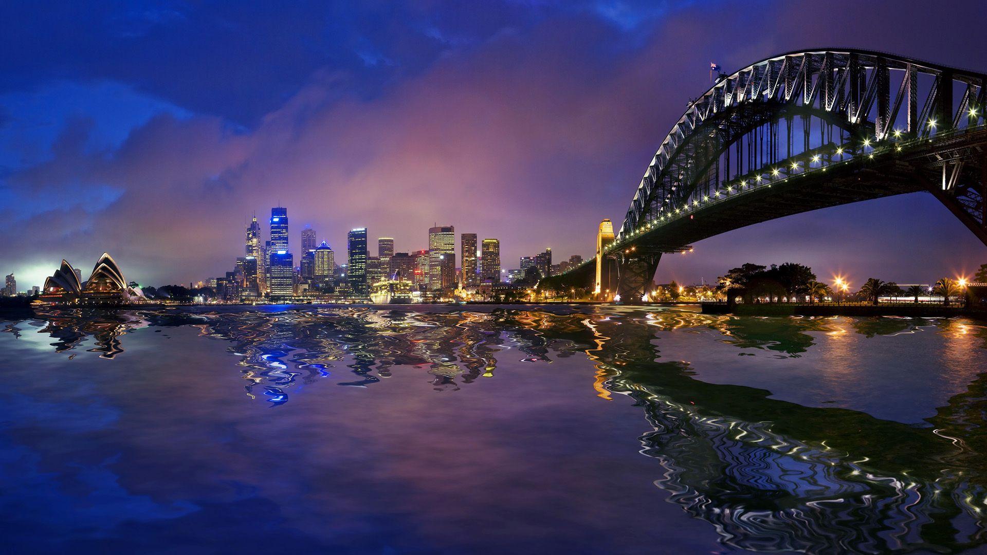 Sydney Harbour Bridge Cityscape Wallpaper. Travel HD Wallpaper