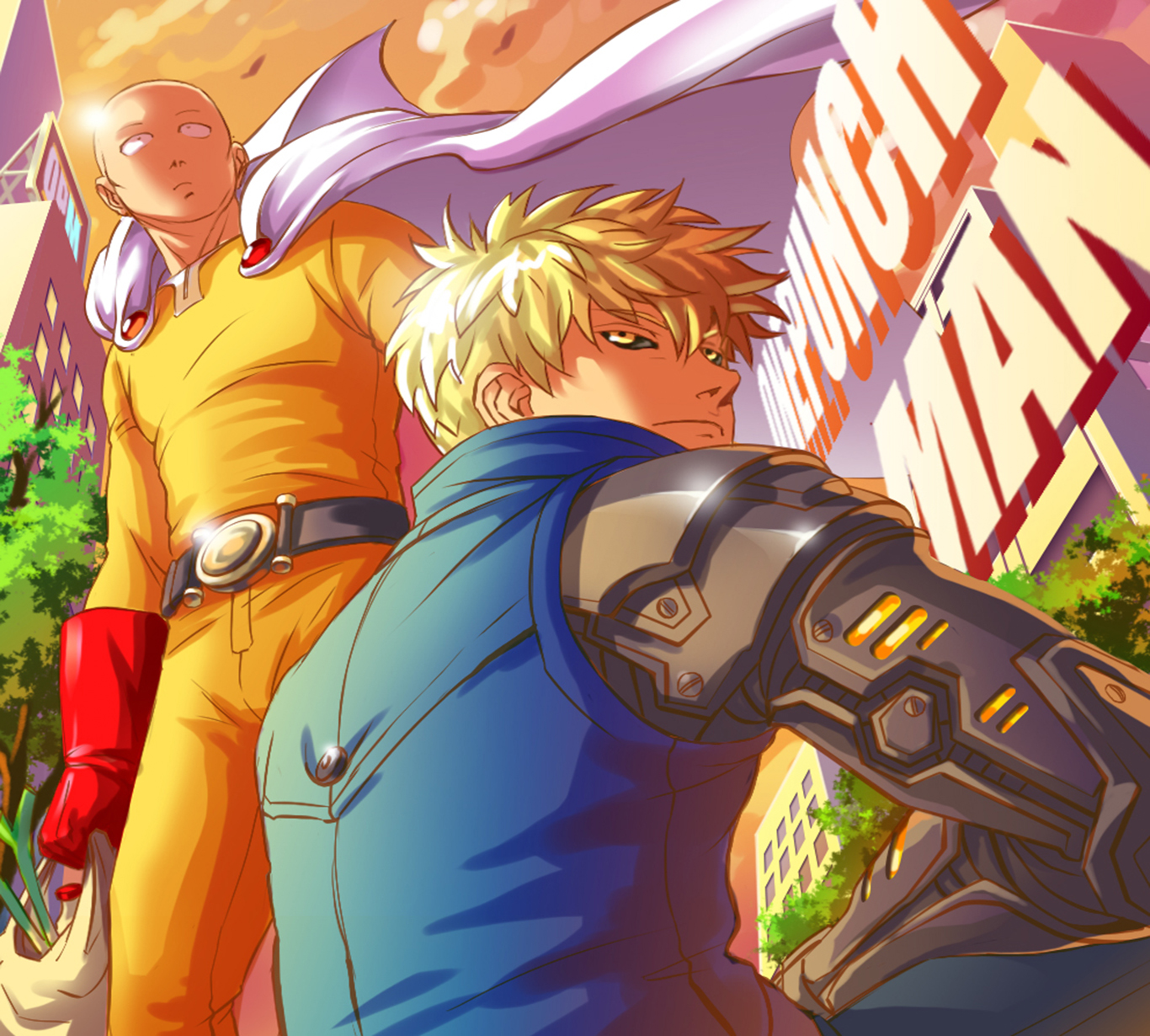 Saitama and Genos Wallpaper and Background Imagex1230