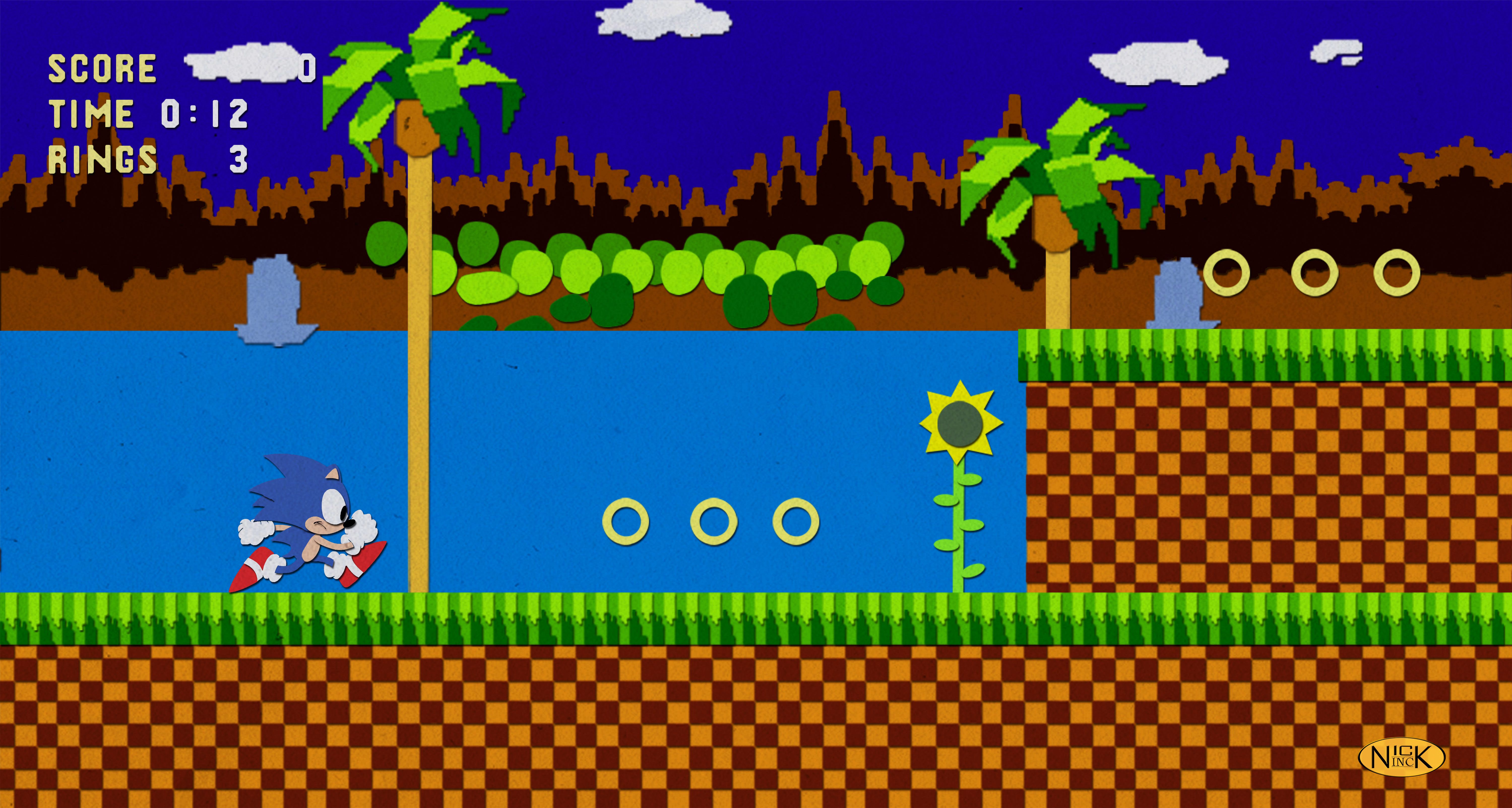 Background Retro Gaming, Green Hill Zone - Seven's Ko-fi Shop