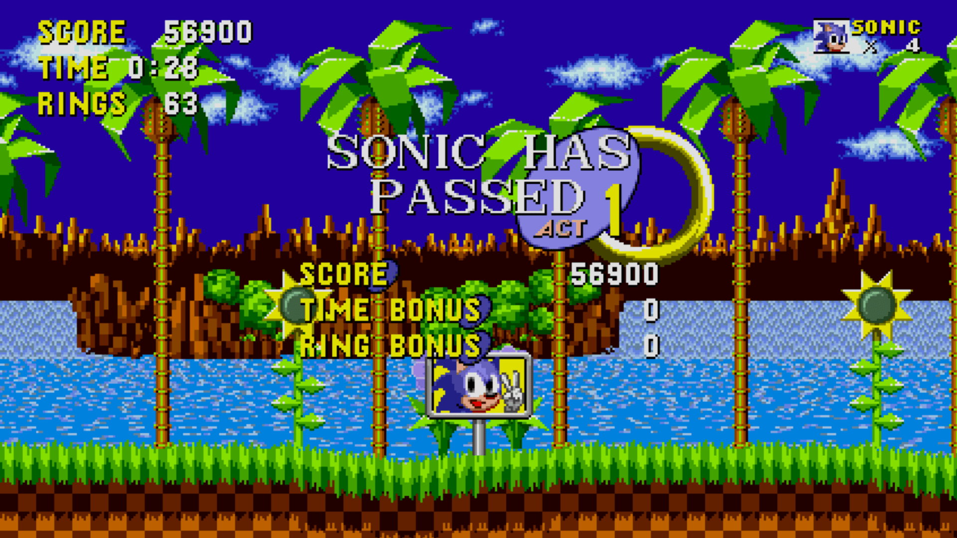 Download Green Hill Zone With Coconut Trees Wallpaper