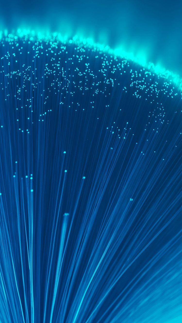 Apple iPhone 7 Wallpaper with Blue Lights of Fiber Optic. iPhone