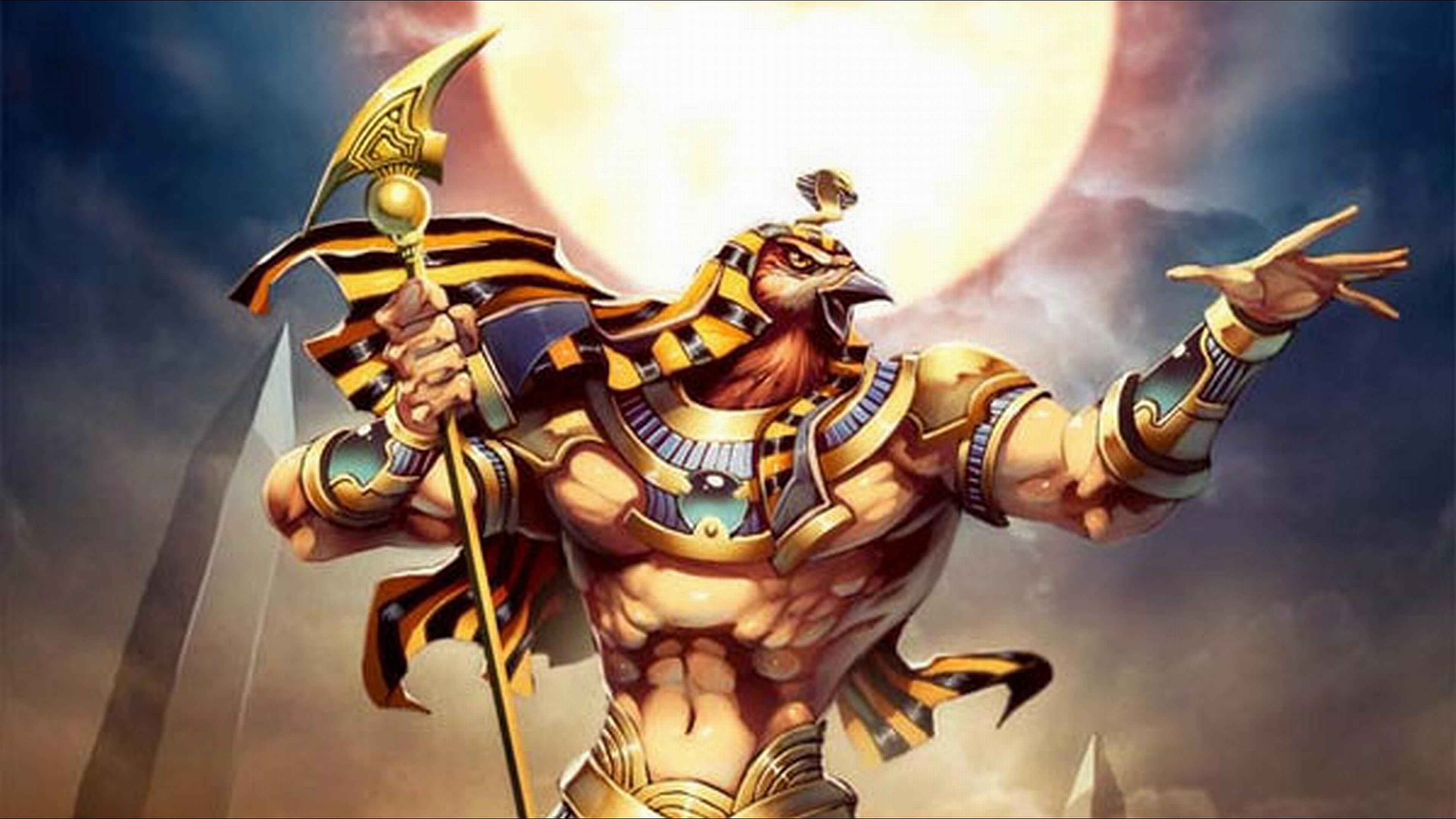 Horus: A sky god, the son of the sun god, Ra. 4k Ultra HD Wallpaper