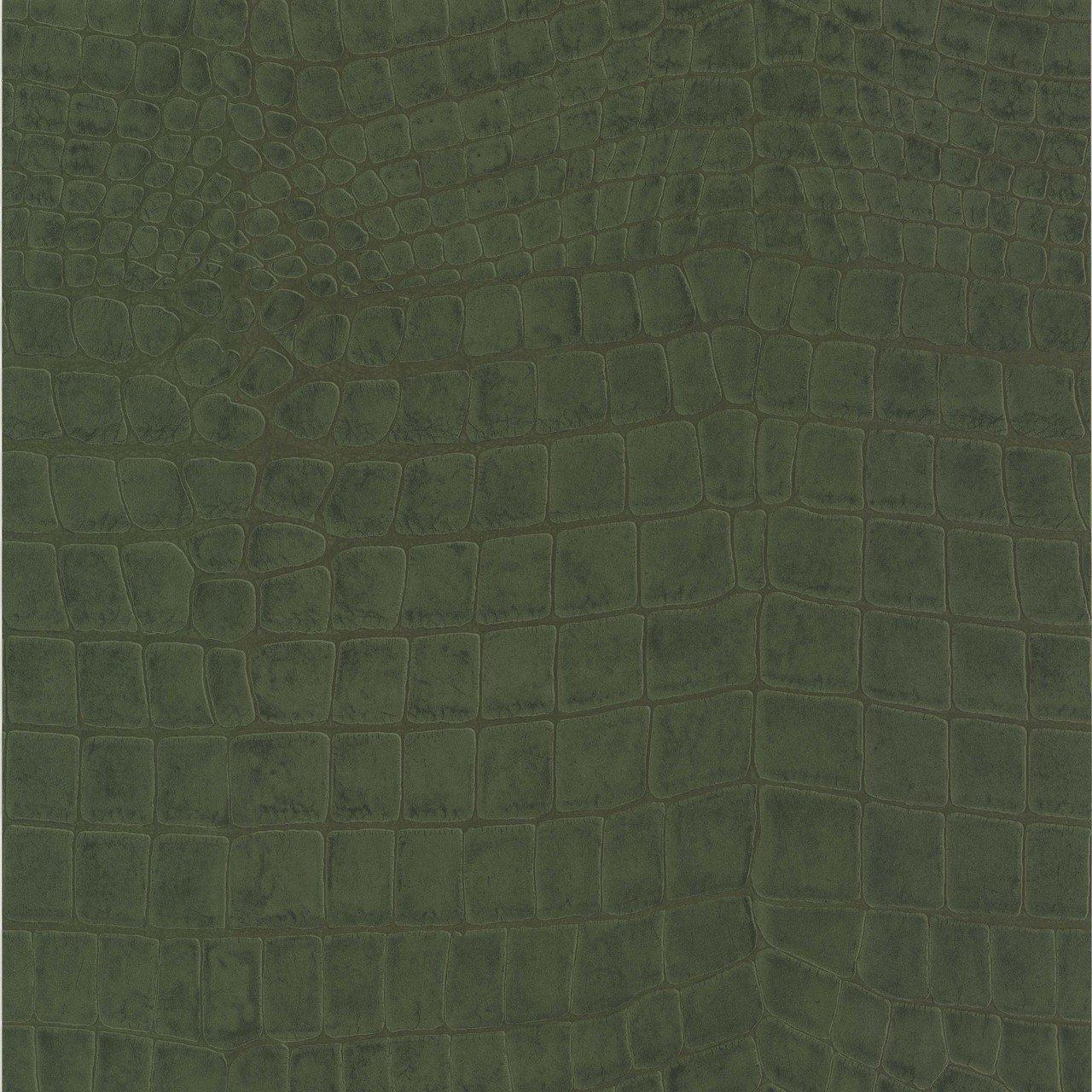 Galerie Dark Green Crocodile Skin Wallpaper