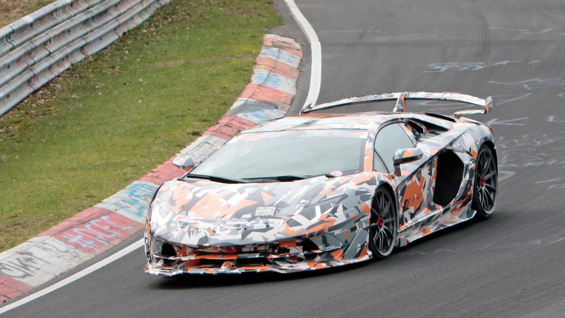 Lamborghini Aventador SVJ Spied With Its Wild Body At The 'Ring