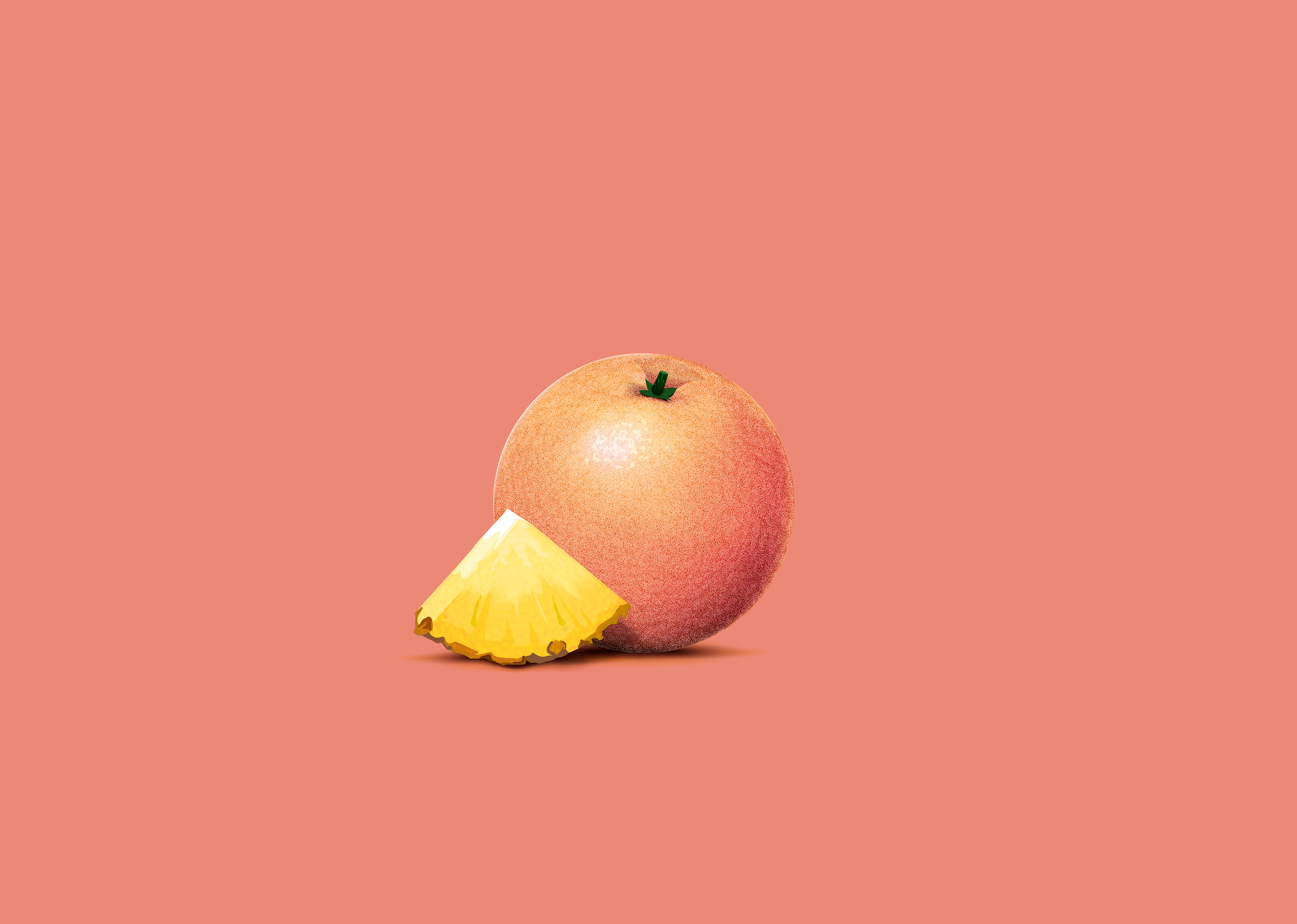 Wallpaper Grapefruit, HD, 4K, Minimal