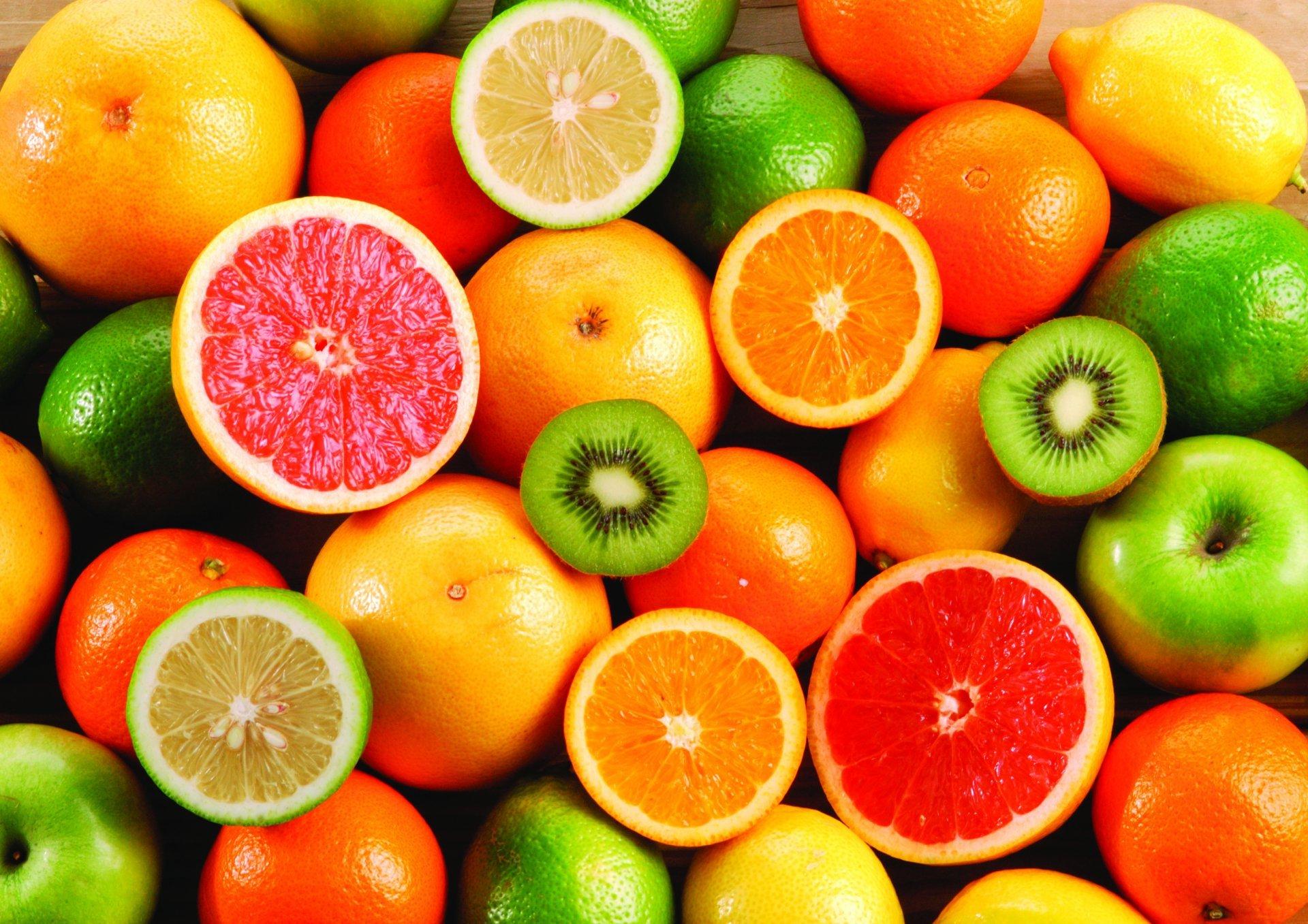 fruits kiwi orange lemons grapefruit HD wallpaper