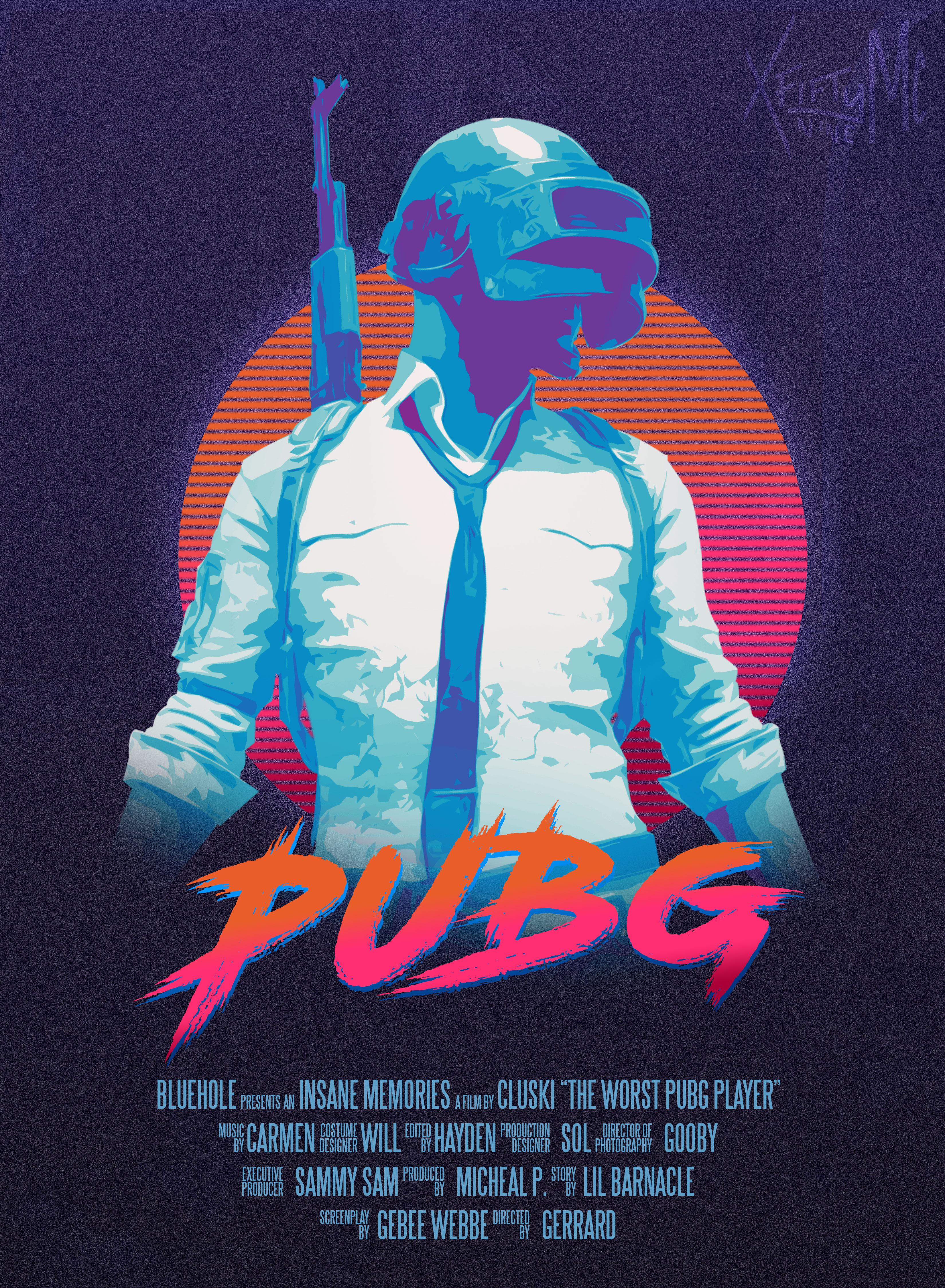 PUBG Retro 80's Vaporwave Poster