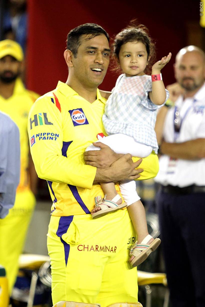PHOTOS: MS Dhoni shares emotional moment with wife Sakshi, daughter