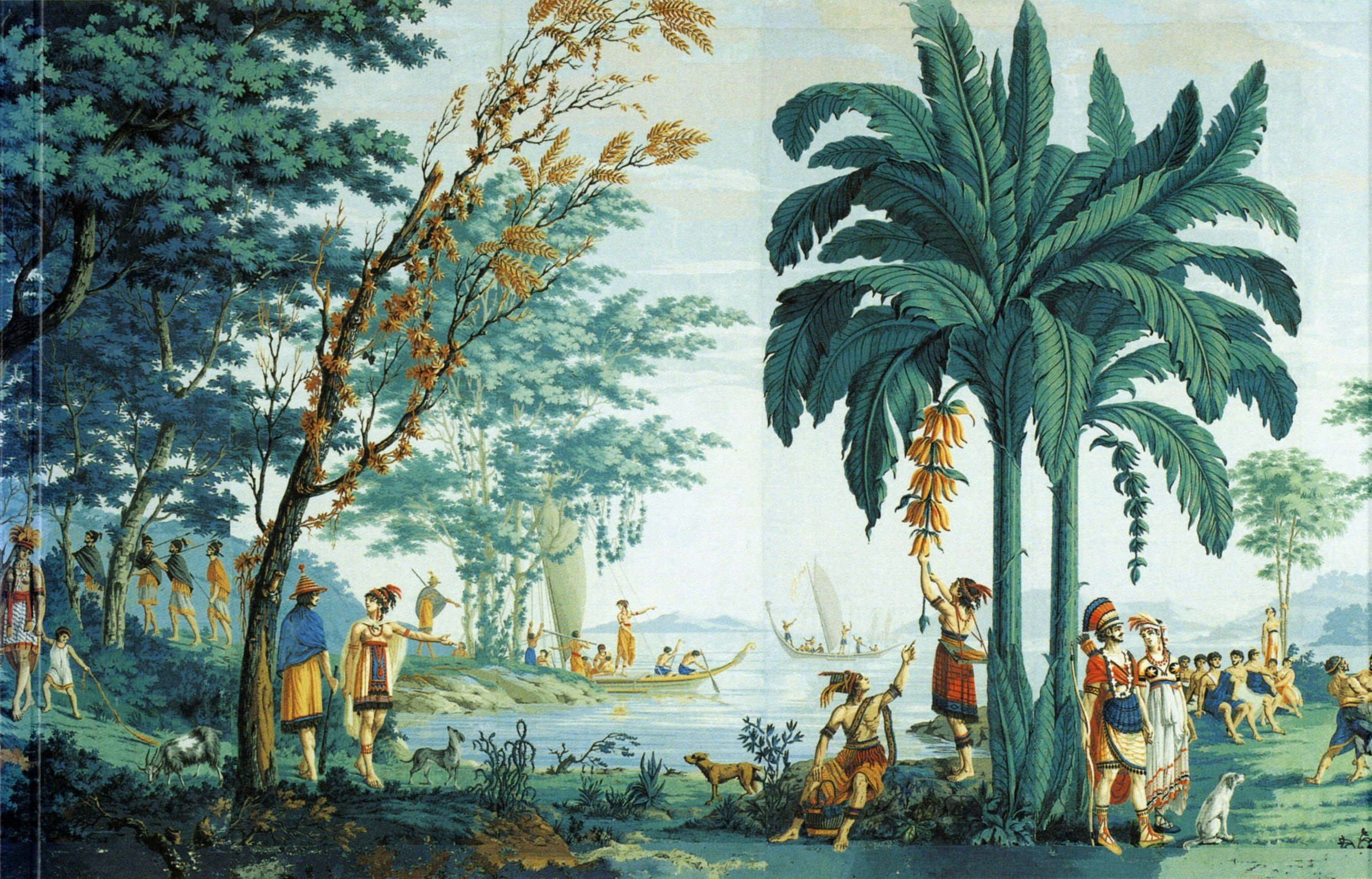 image of Pacific peoples in 18th century books, prints and wallpaper