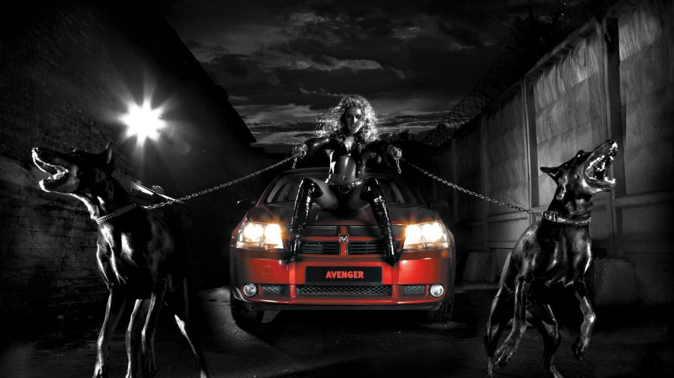 Woman Dark Night Dodge Avenger Dodge 3D Wallpaper Download. yh