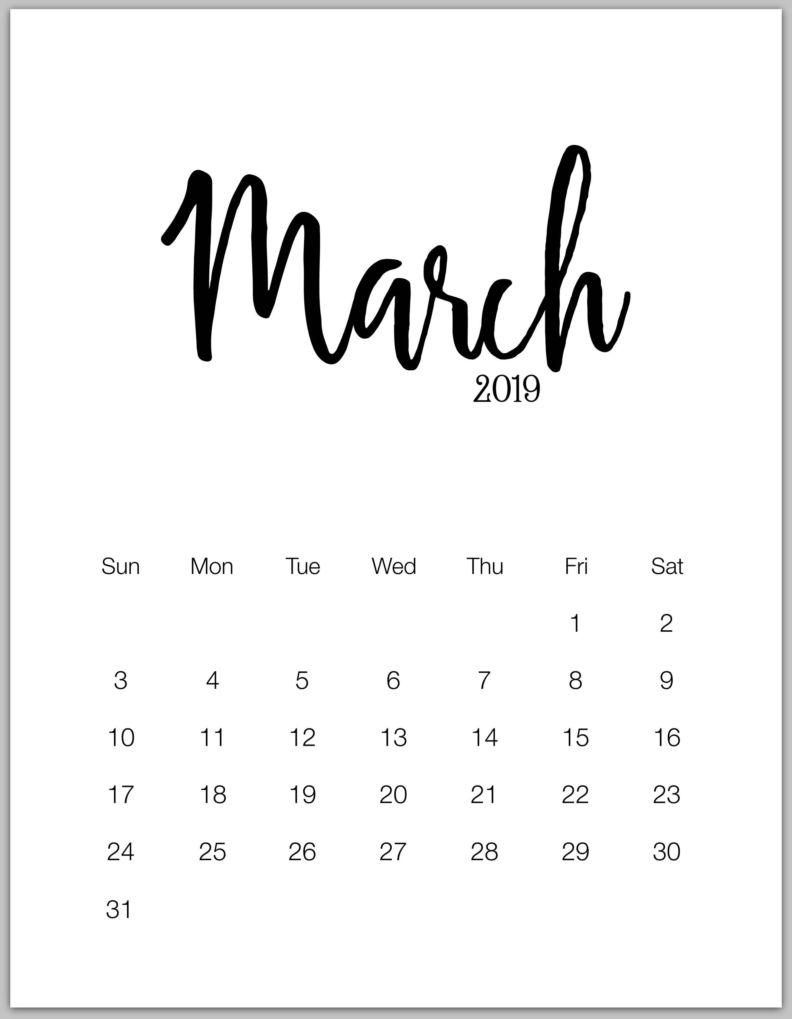 march 2019 minimalist calendar Calendars. Calendar, Desktop