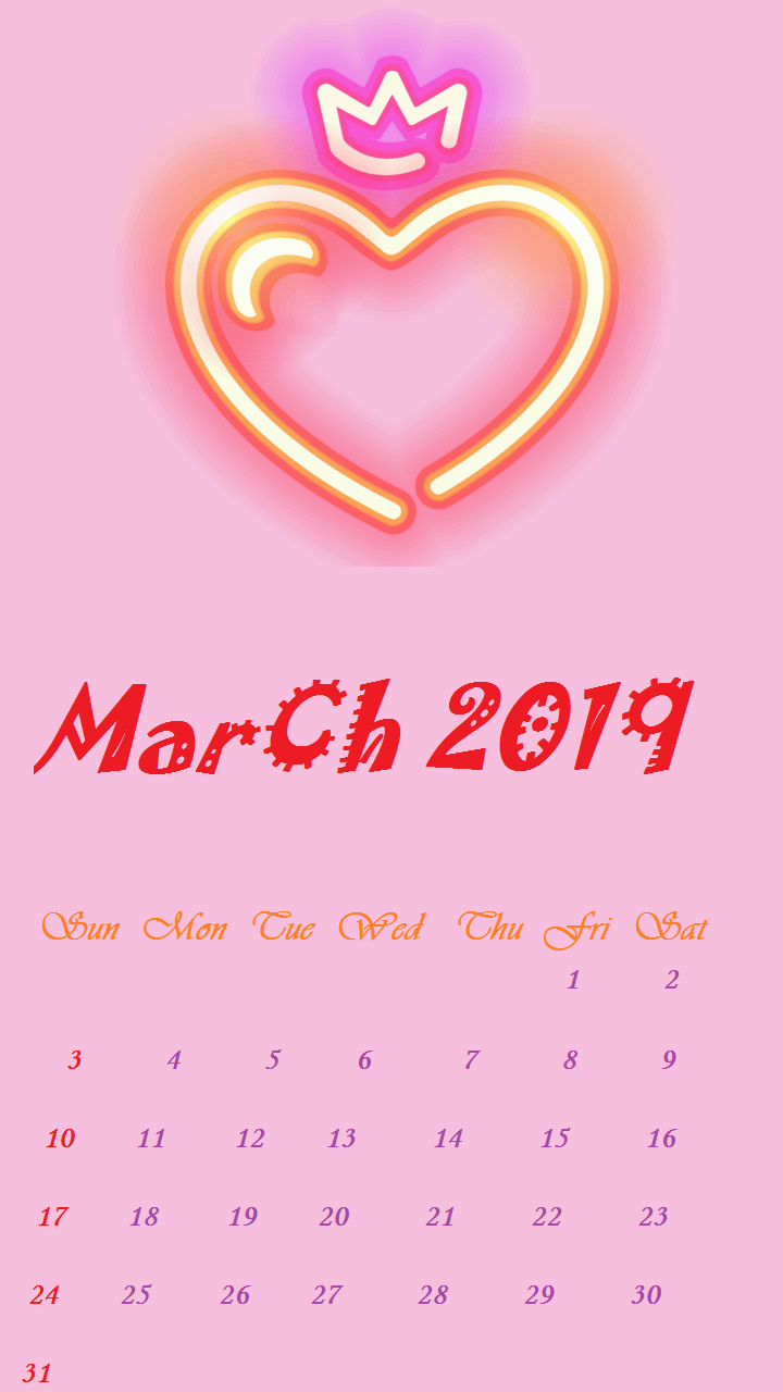 Blank March 2019 Calendar Wallpaper Floral Cute For Desktop