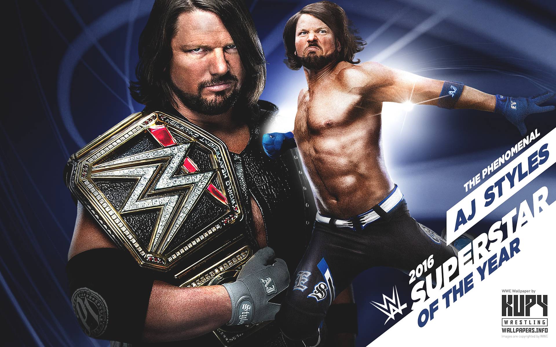 NEW AJ Styles 2016 WWE Superstar of the Year wallpaper!