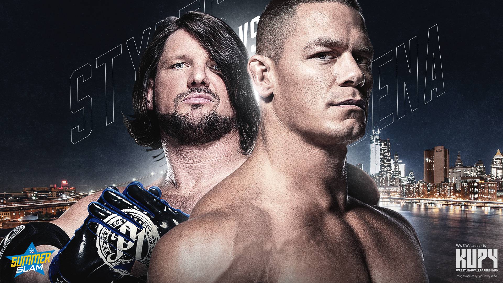 NEW SummerSlam 2016: AJ Styles vs. John Cena wallpaper!
