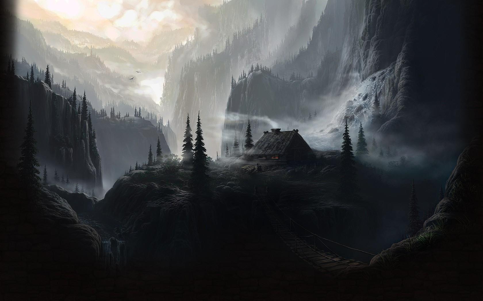 nature, Cabin, Mountain, Mist Wallpaper HD / Desktop and Mobile