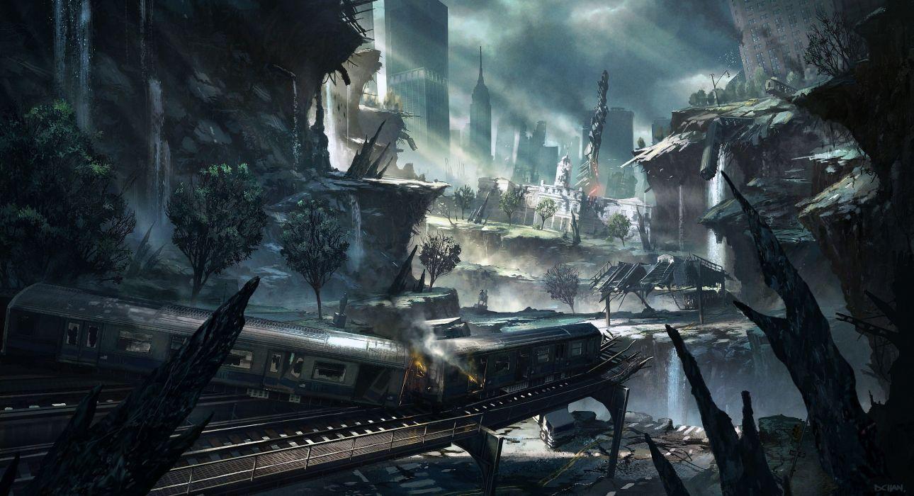 Crysis Sci Fi Weapons Apocalyptic Destruction Ruins Wallpaper