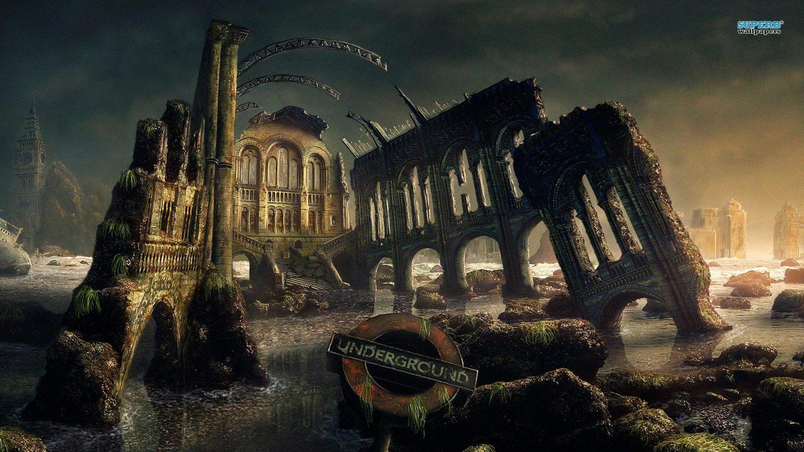 Fantasy image Ruins HD wallpaper and background photo
