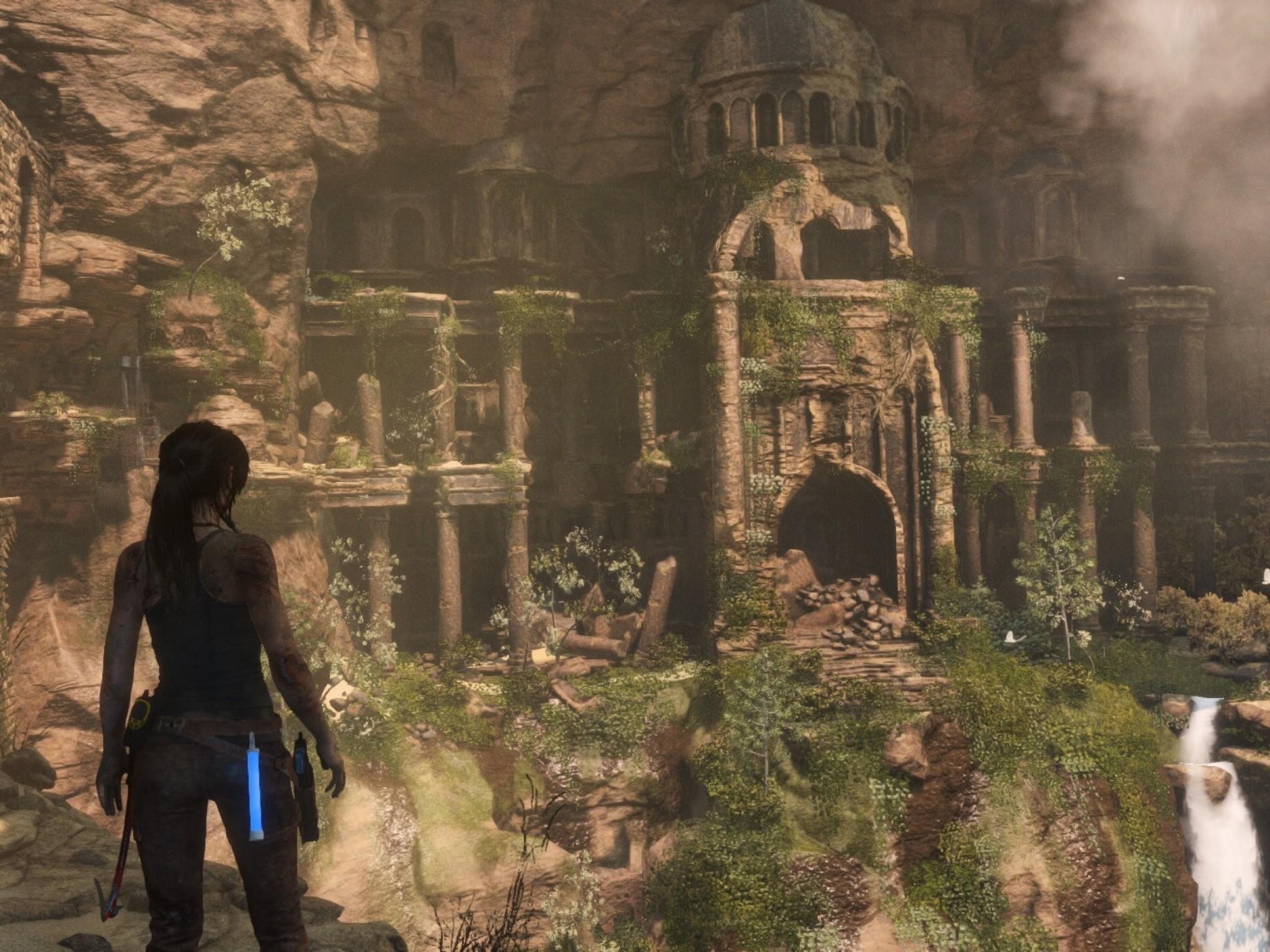 Download 2048x1536 Rise Of The Tomb Raider, Lara Croft, Waterfall