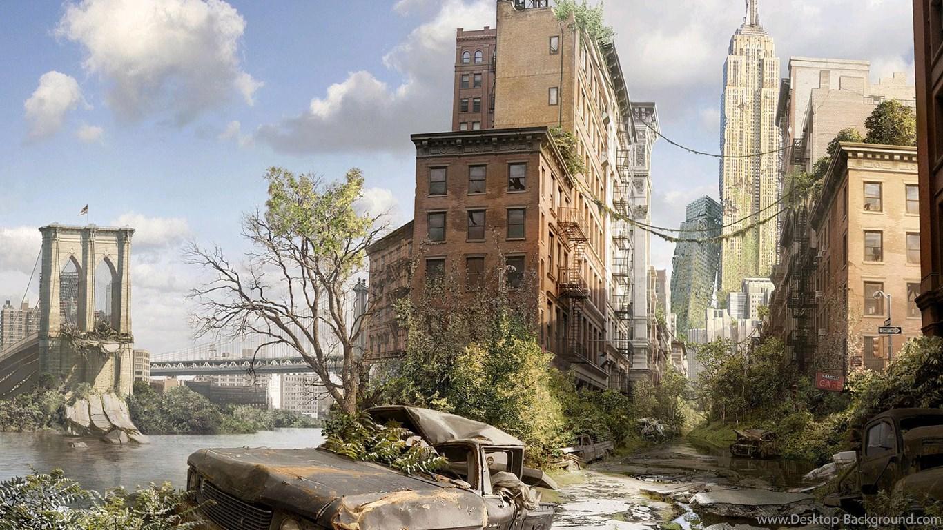 Post Apocalyptic Ruins Science Fiction Wallpaper Desktop Background