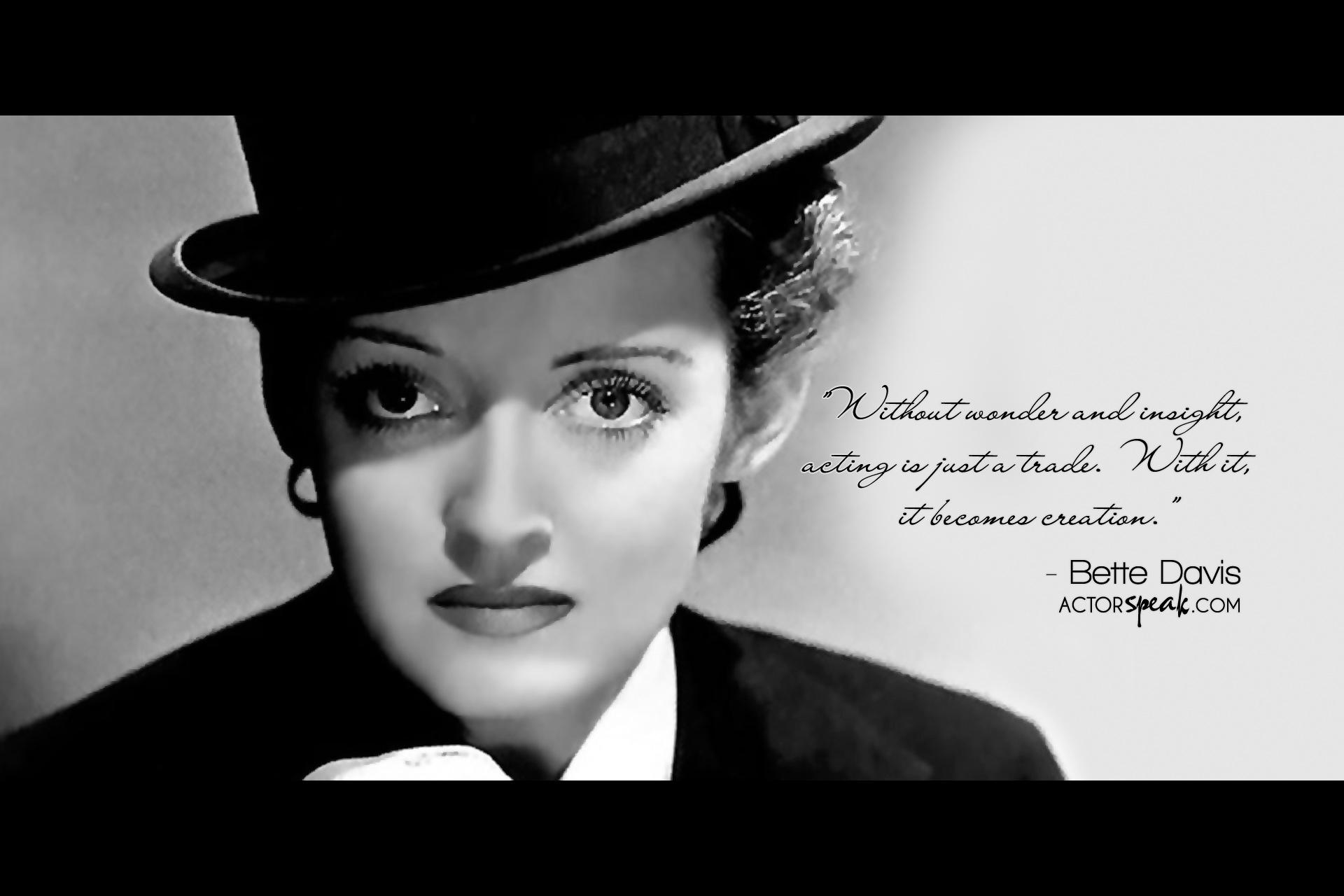 WALLPAPER: Bette Davis quote on acting with photo