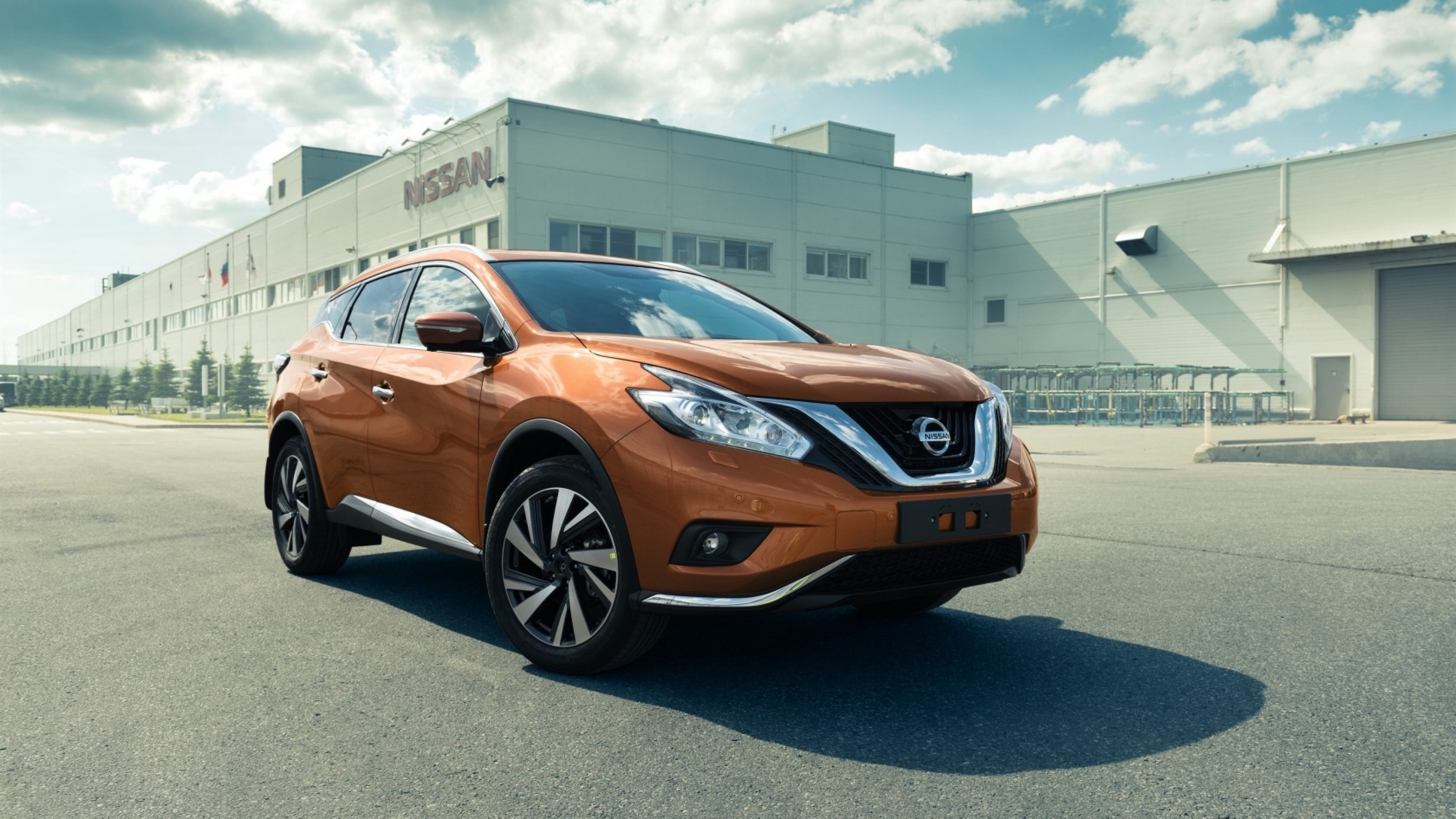 Download 3840x2160 Nissan Murano, Orange, Side View, Cars Wallpaper