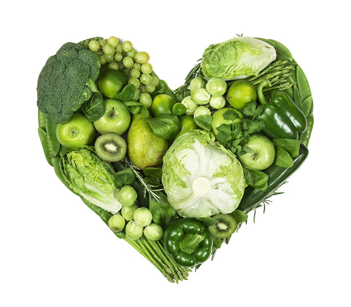 image Heart Green Cabbage Pears Apples Food Fruit Pepper Vegetables