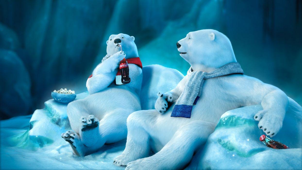 Coke Cola Coca Cola Polar Bears Bear Snow Winter Drink Funny Mood