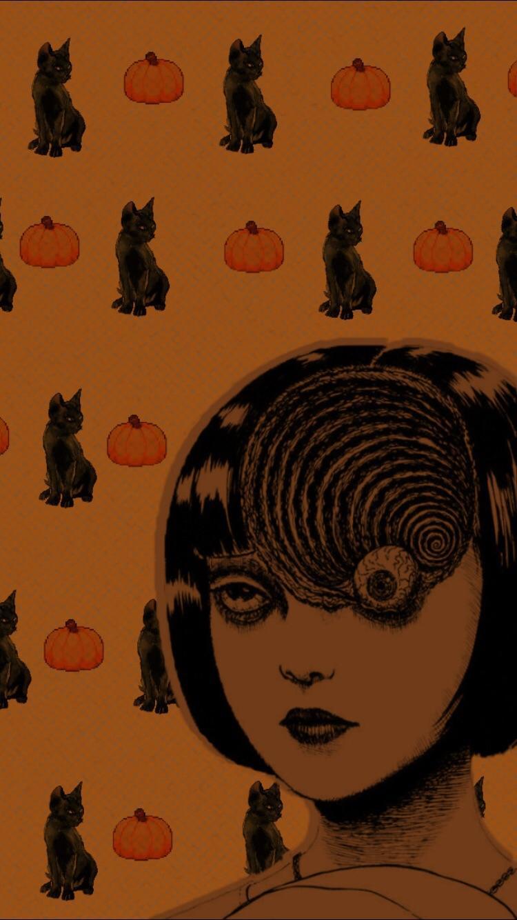 I made a Junji Ito Halloween wallpaper! Feel free to use it