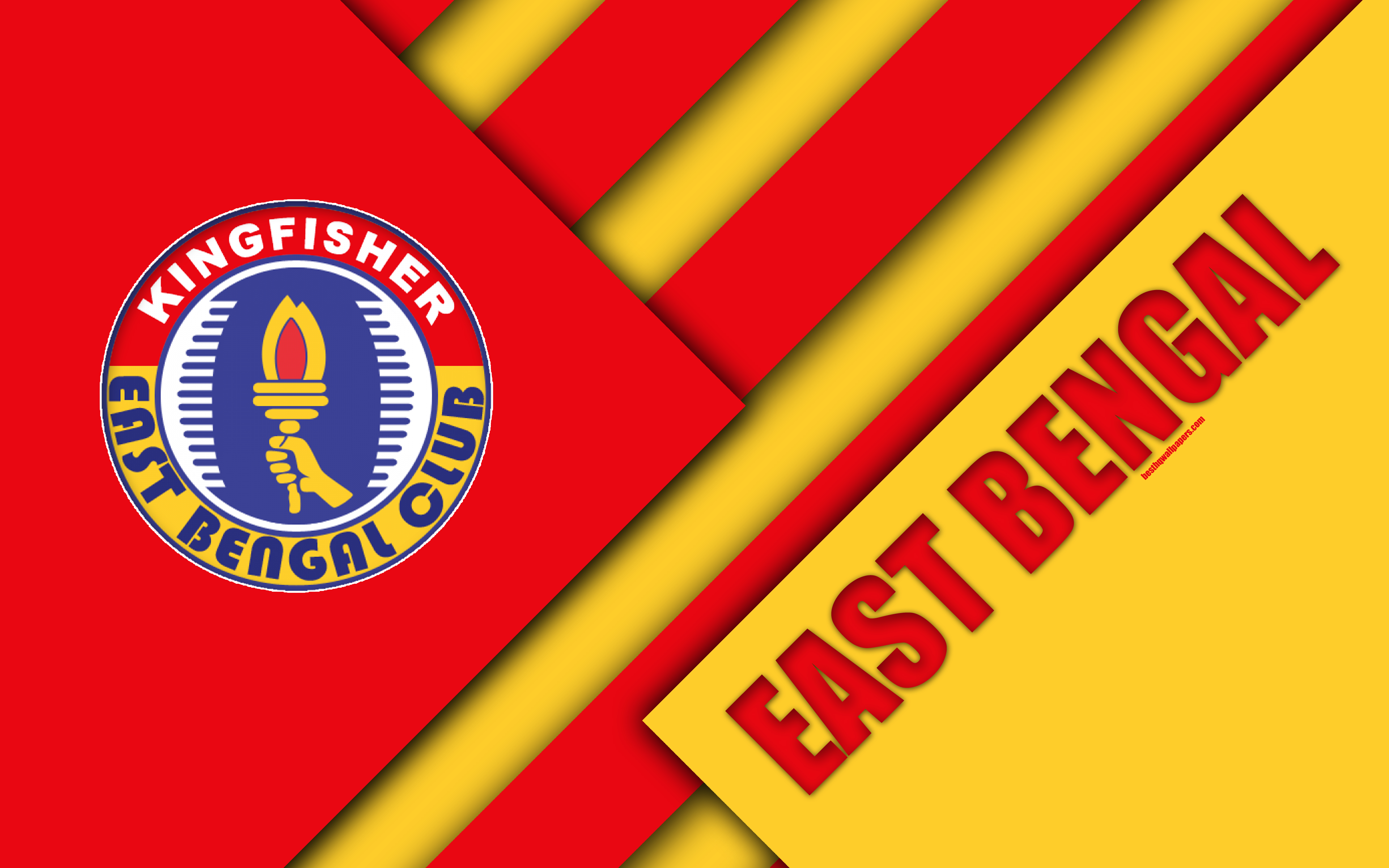 Download wallpaper East Bengal FC, 4k, Indian football club, red