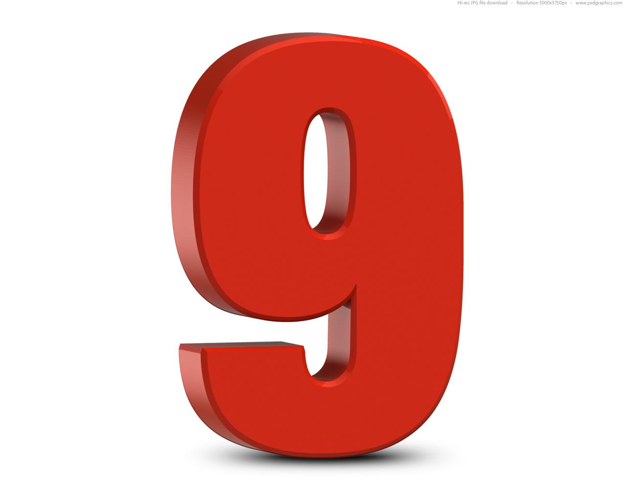 Number 9 Drawing Vector Icon and PNG Background
