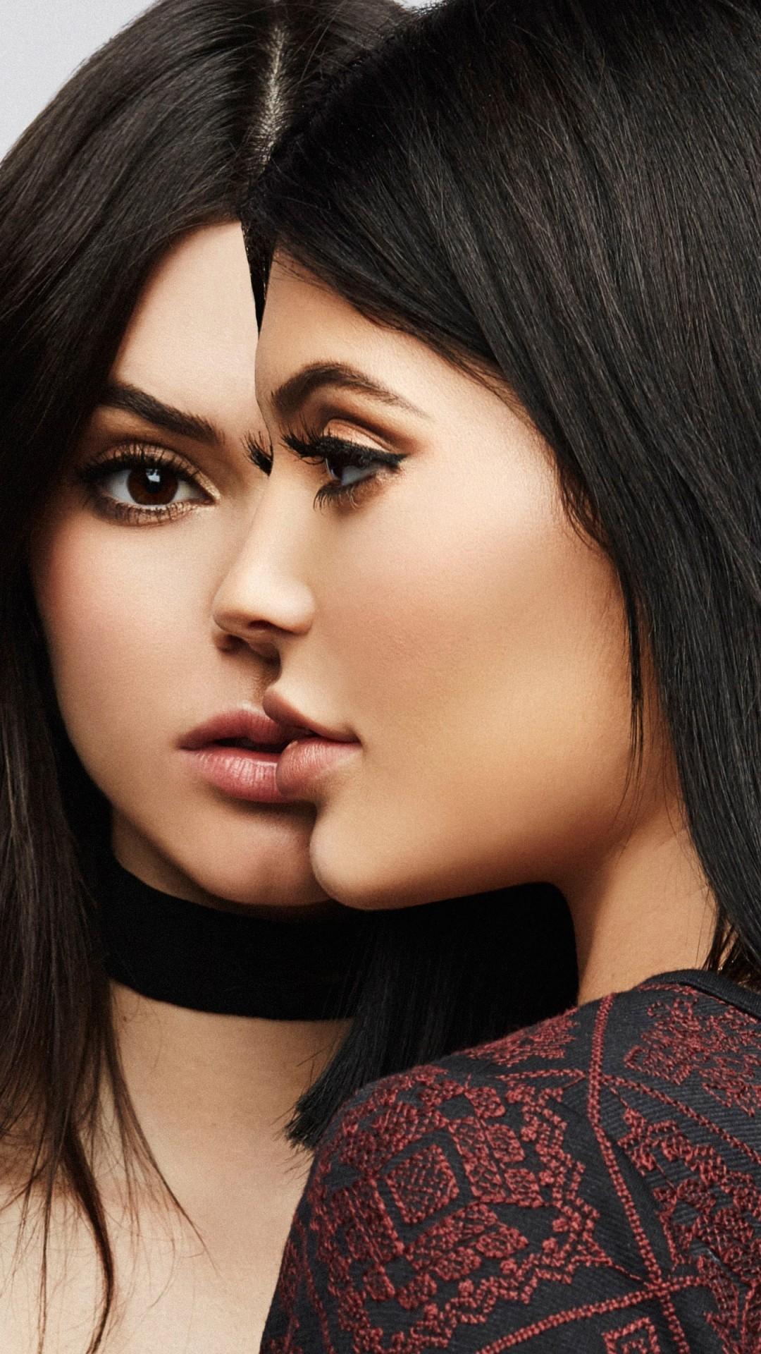 Download 1080x1920 Kendall Jenner, Kylie Jenner, Model, Brunette