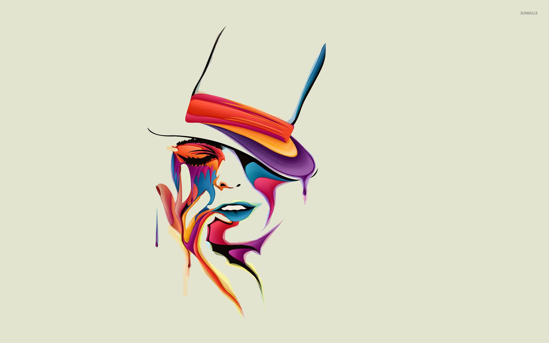 Woman with a hat wallpaper Art wallpaper