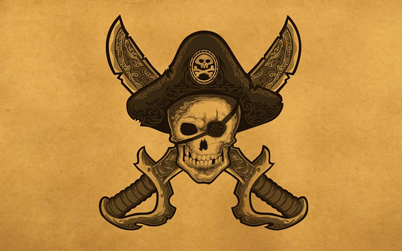 Wallpaper Skulls Pirates Hat Fantasy