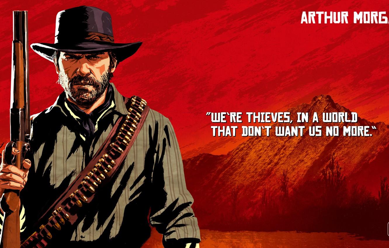 Wallpaper art, bandit, Rockstar, Red Dead Redemption Arthur