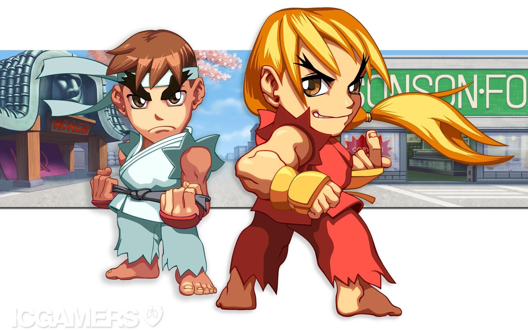 Lil Ken And Ryu Fighter 2 Wallpaper