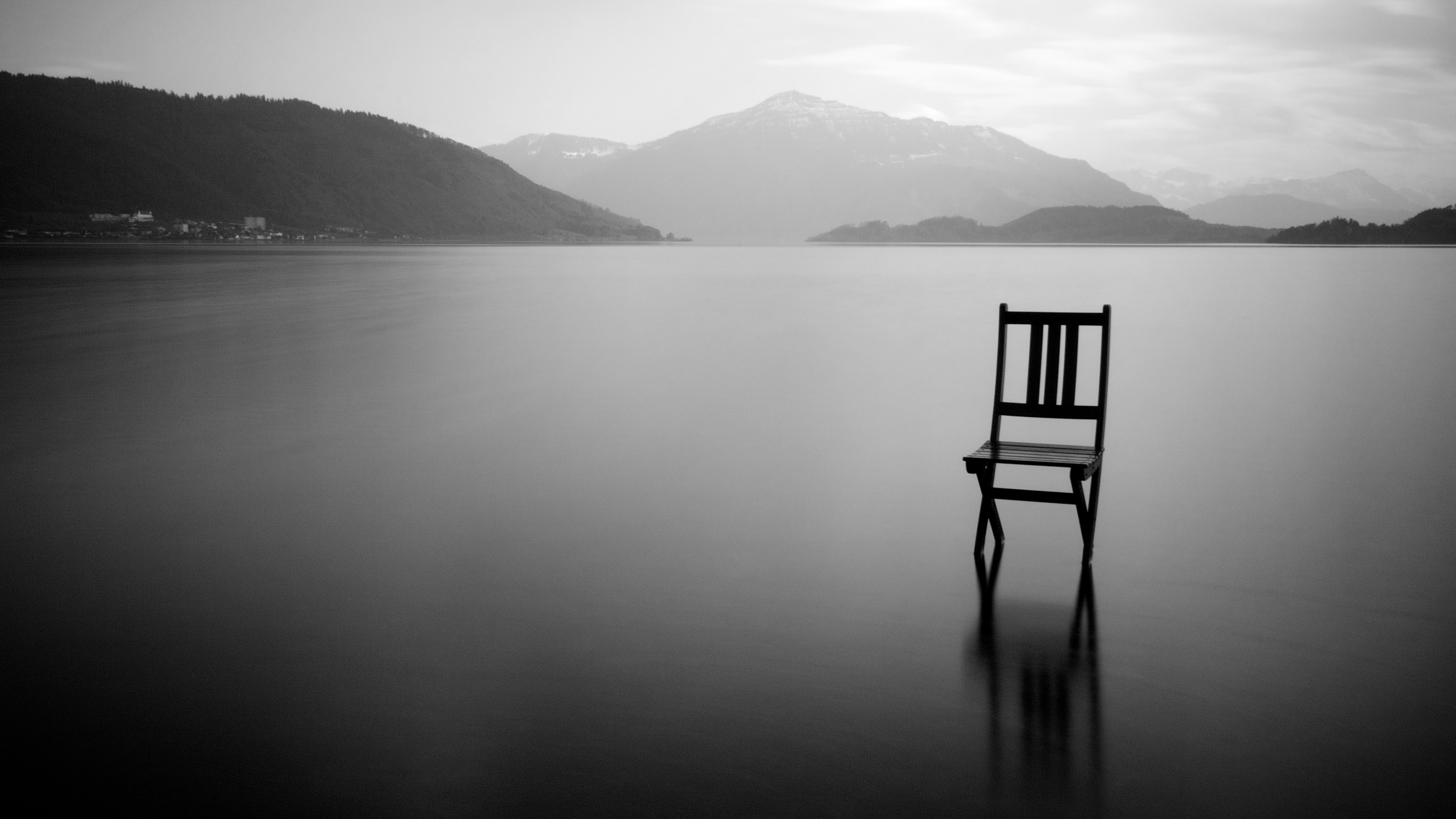 Silence, Chair, Still River Widescreen Wallpaper. Wide Wallpaper.NET