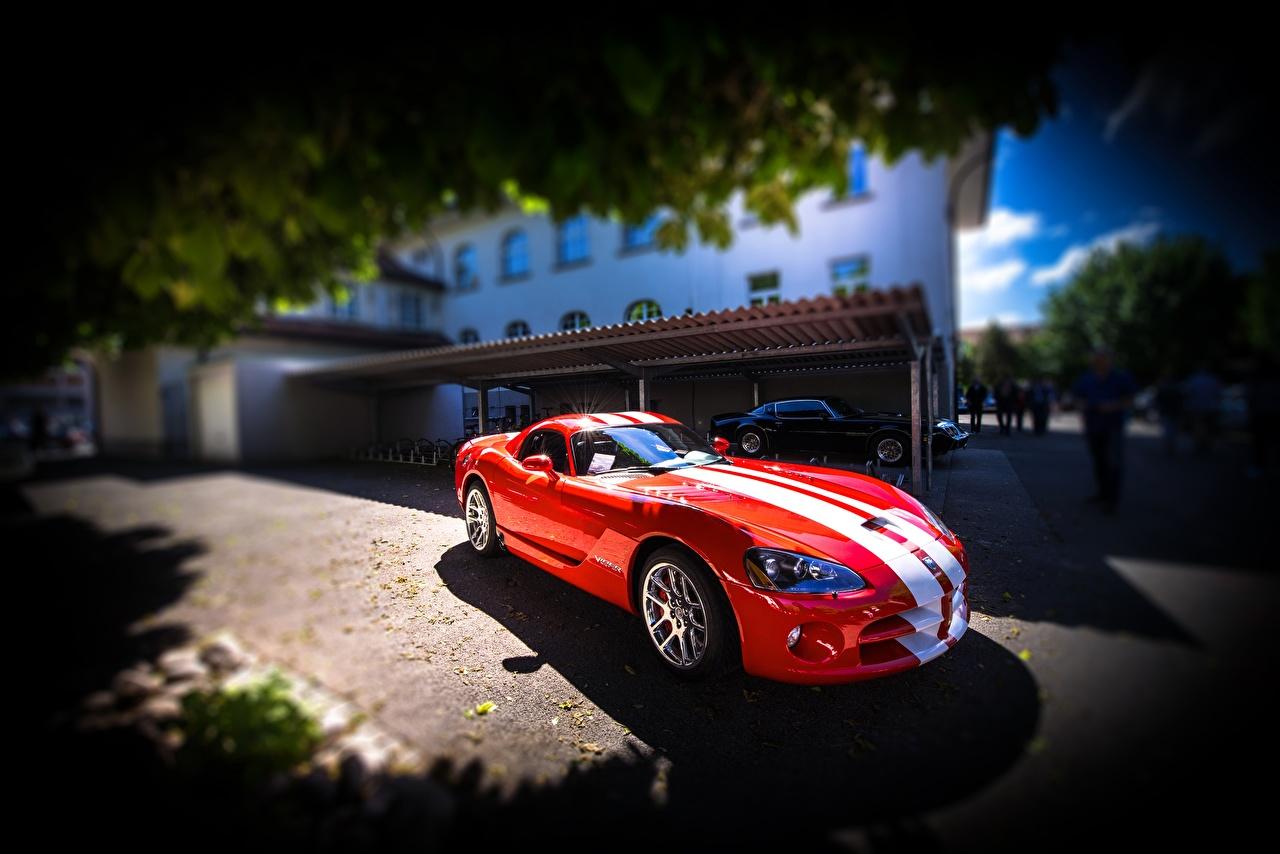 Wallpaper Dodge Viper SRT 10 Red Cars Stripes