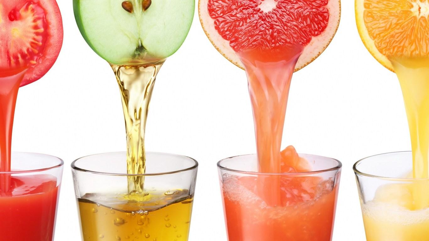 HD Background Fruit Juice Tomato Pomace Orange Glasses Wallpaper