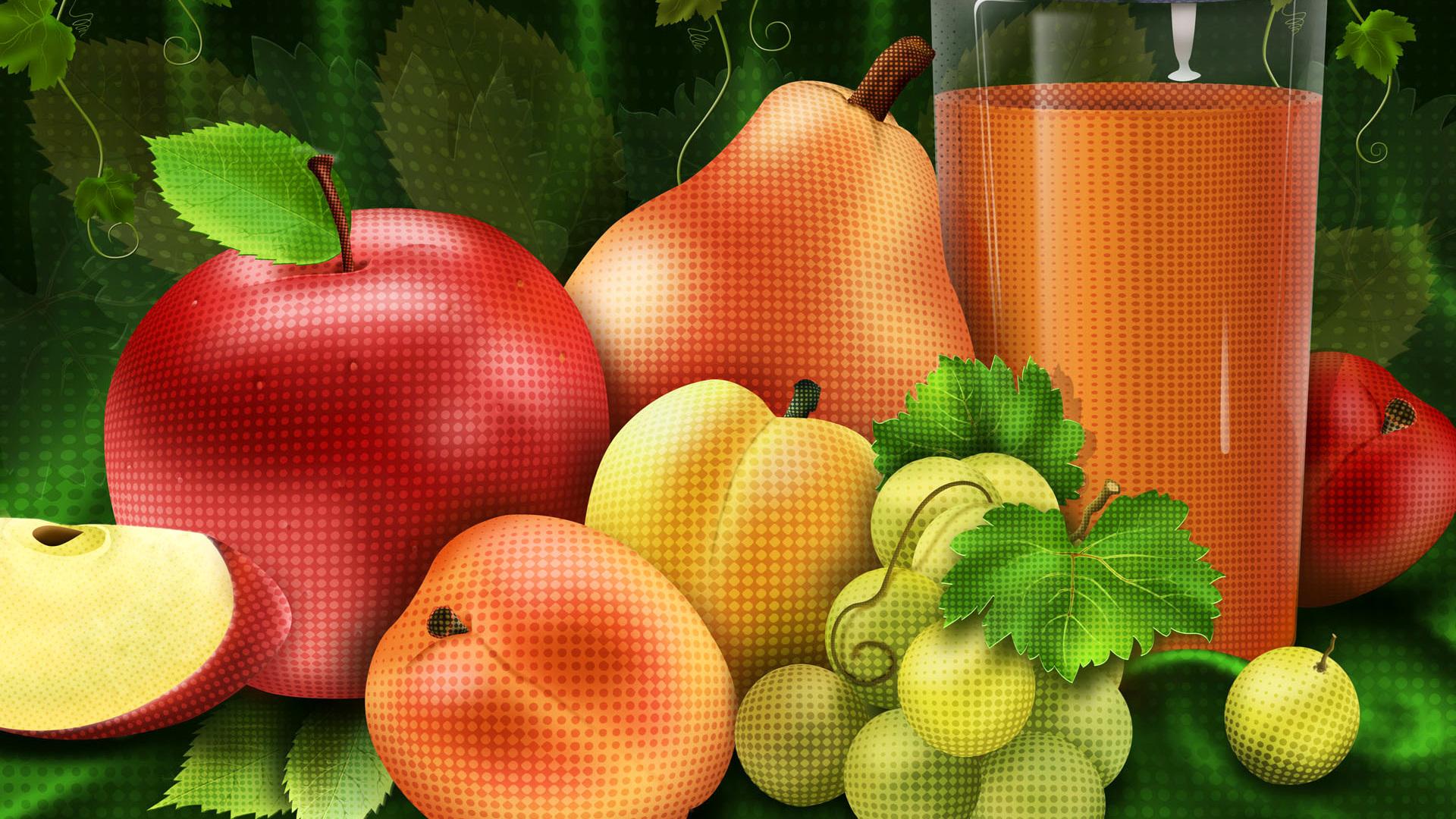 apple, naturmort, grapes, pear, fruit, juice, glass