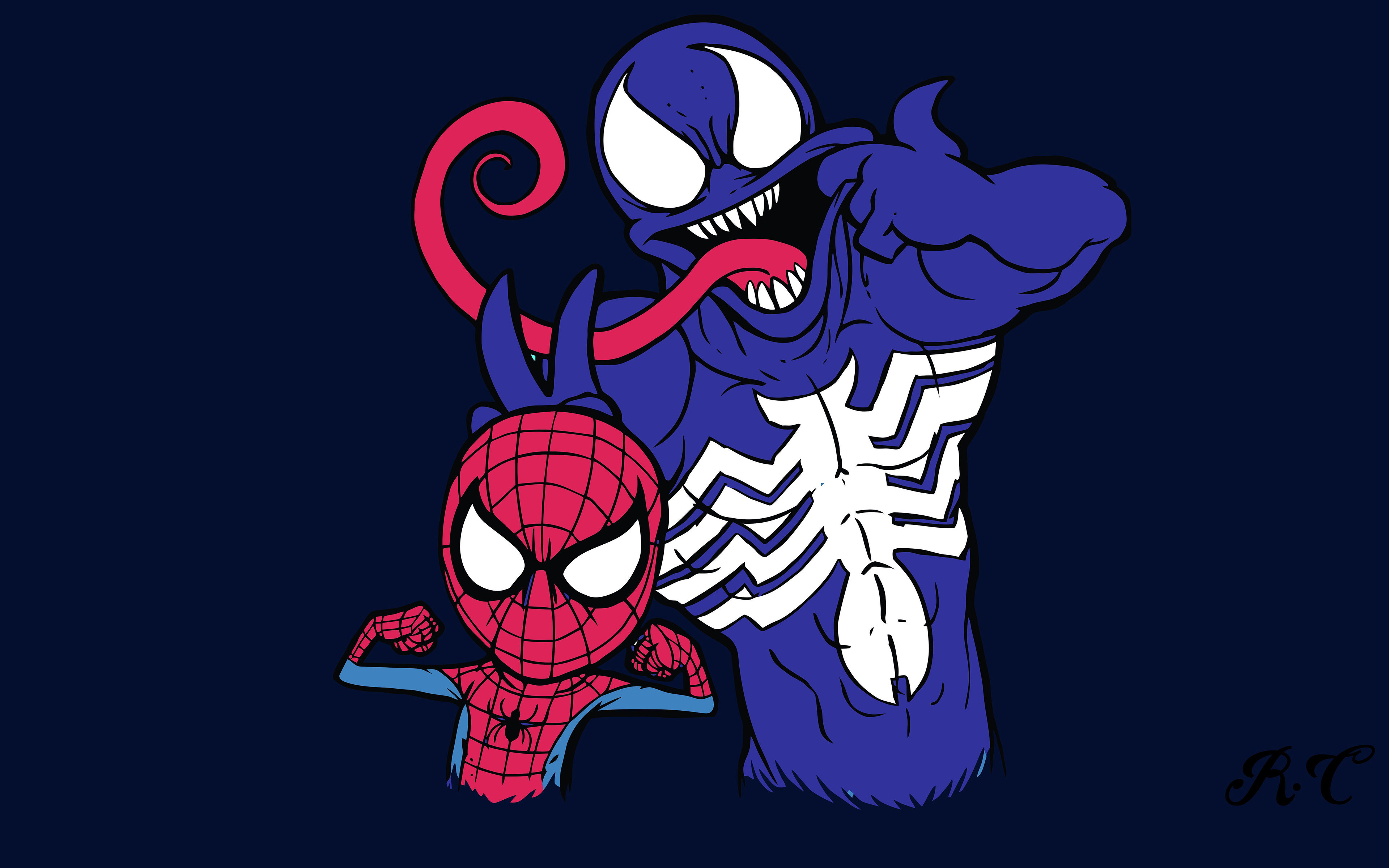 Spider Man and Venom 4K 8K Wallpaper