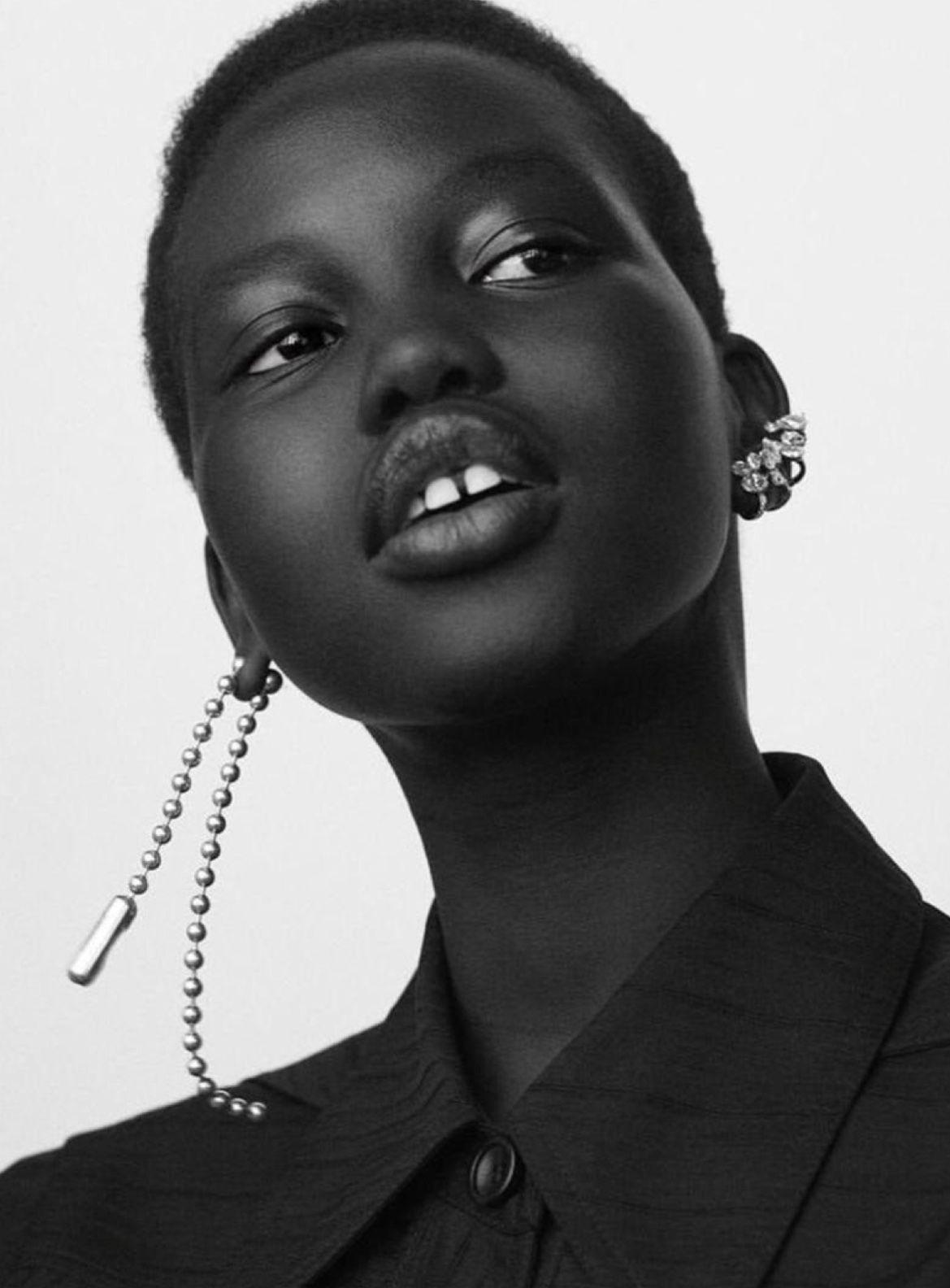 Adut Akech. Ear Party. Models, Girls and Black