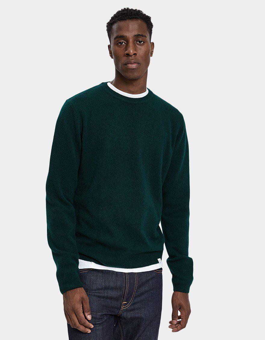 Norse Projects / Sigfred Lambswool Sweater in Quartz Green. the boy