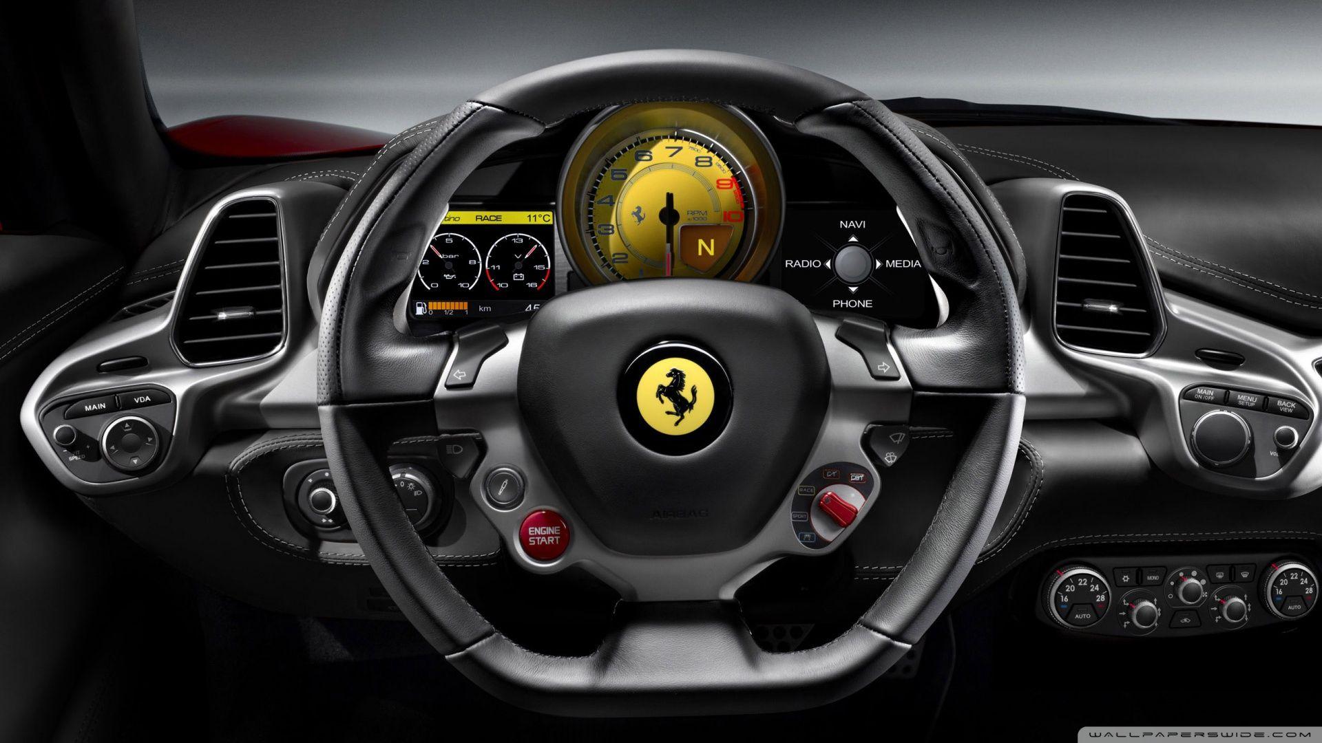 Ferrari 458 Italia Steering Wheel ❤ 4K HD Desktop Wallpaper