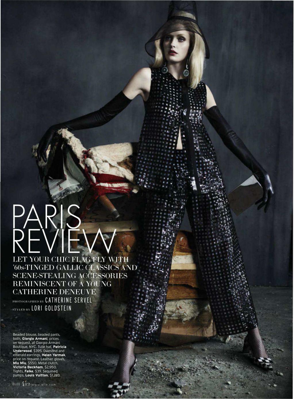 Paris Review” Heidi Mount by Catherine Servel for US Elle March 2013
