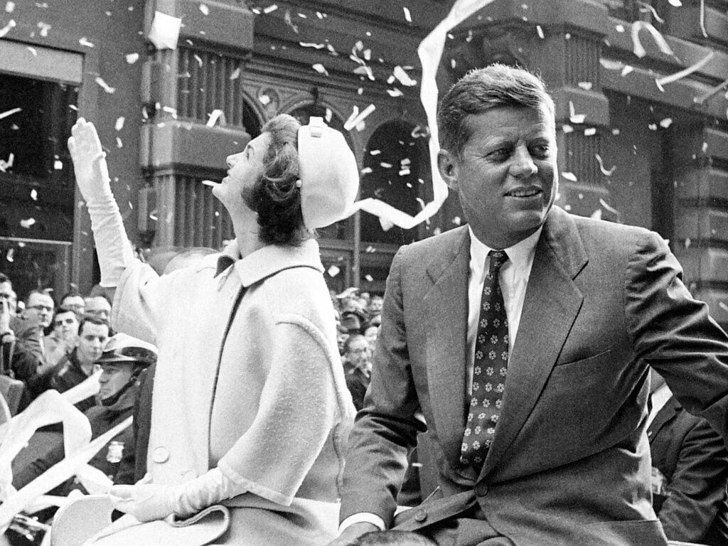 John F Kennedy and her wife grayscale photo, John F. Kennedy HD