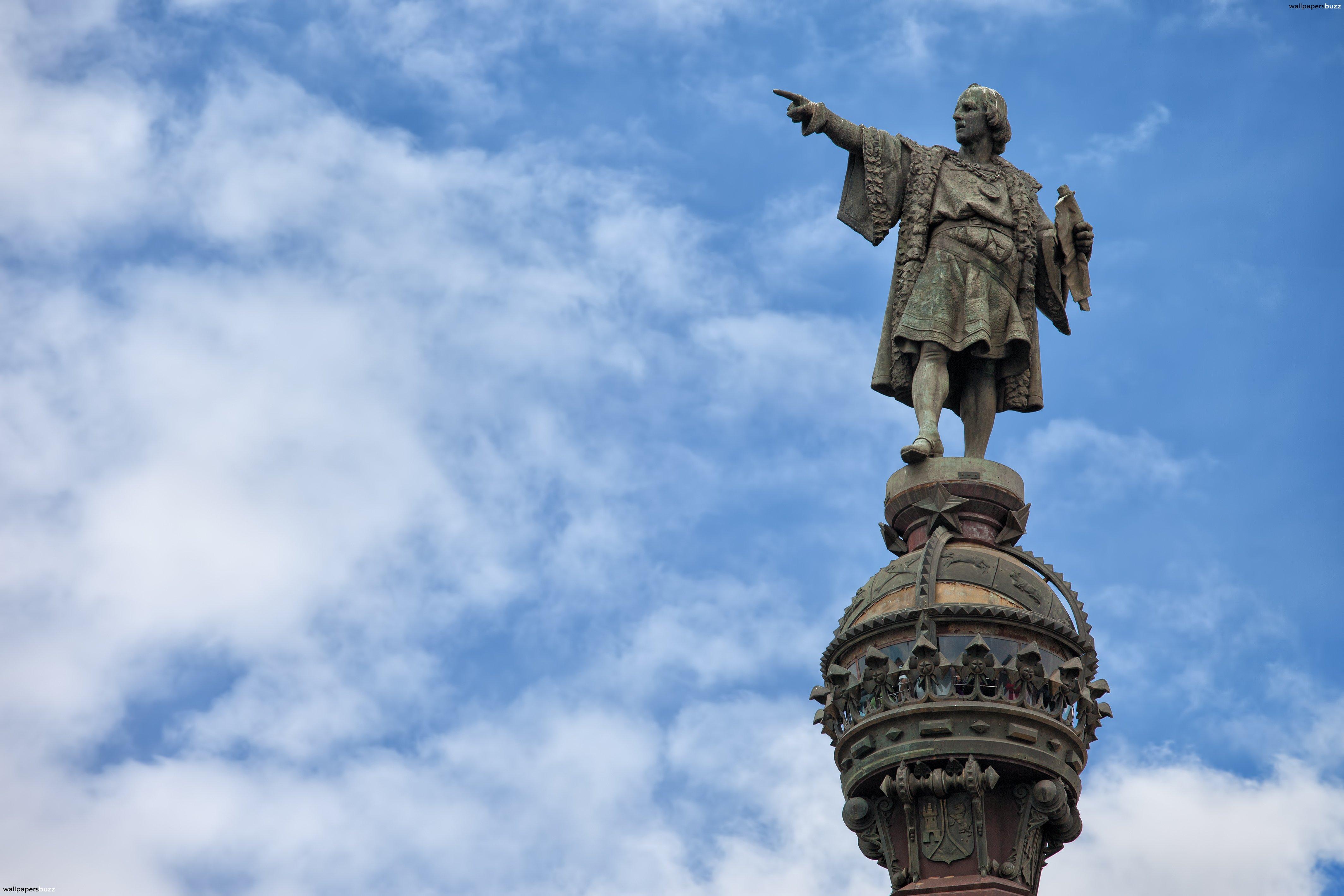 The Monument of Christopher Columbus in Barcelona HD Wallpaper