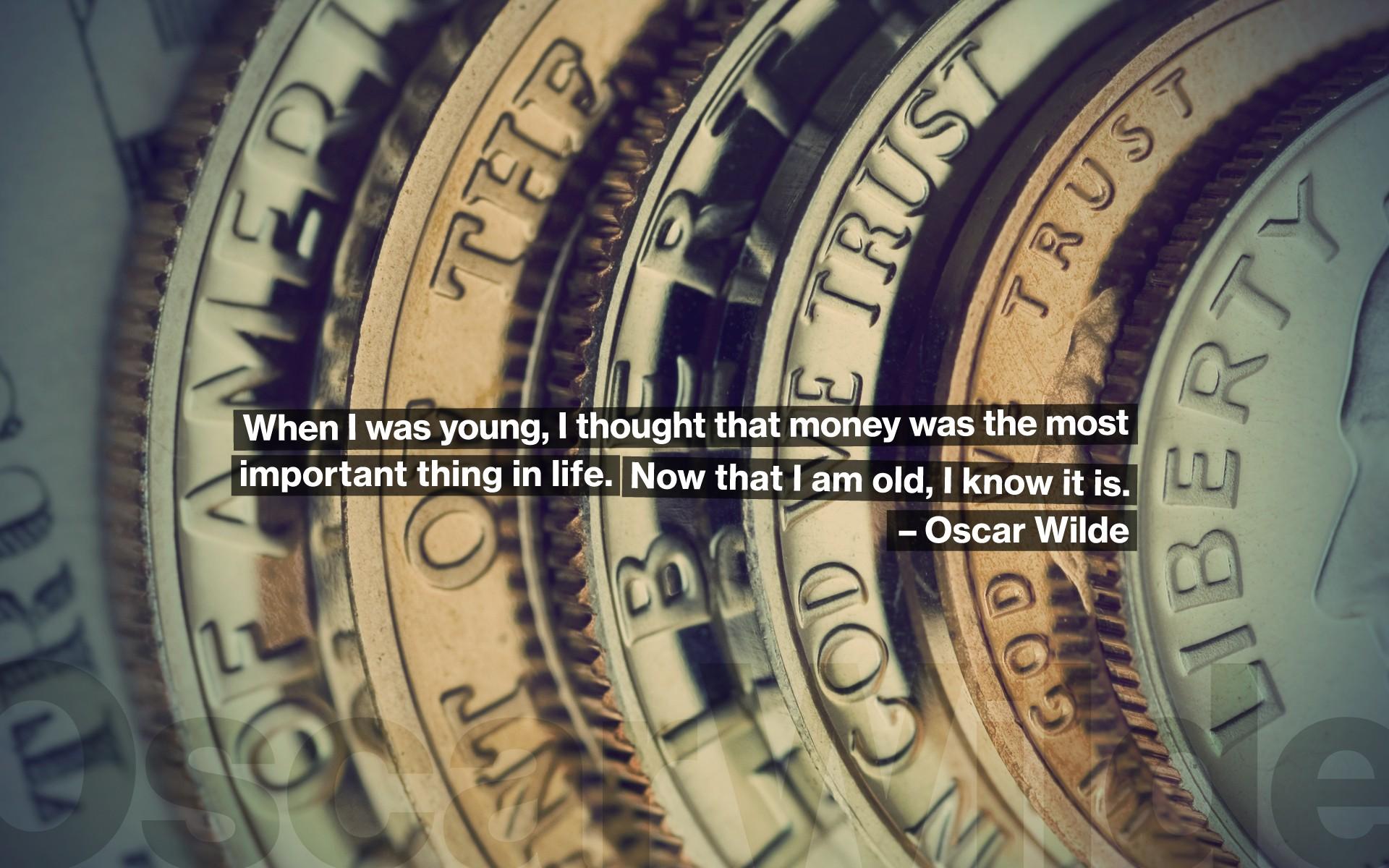 money, quotes, typography, Oscar Wilde wallpaper