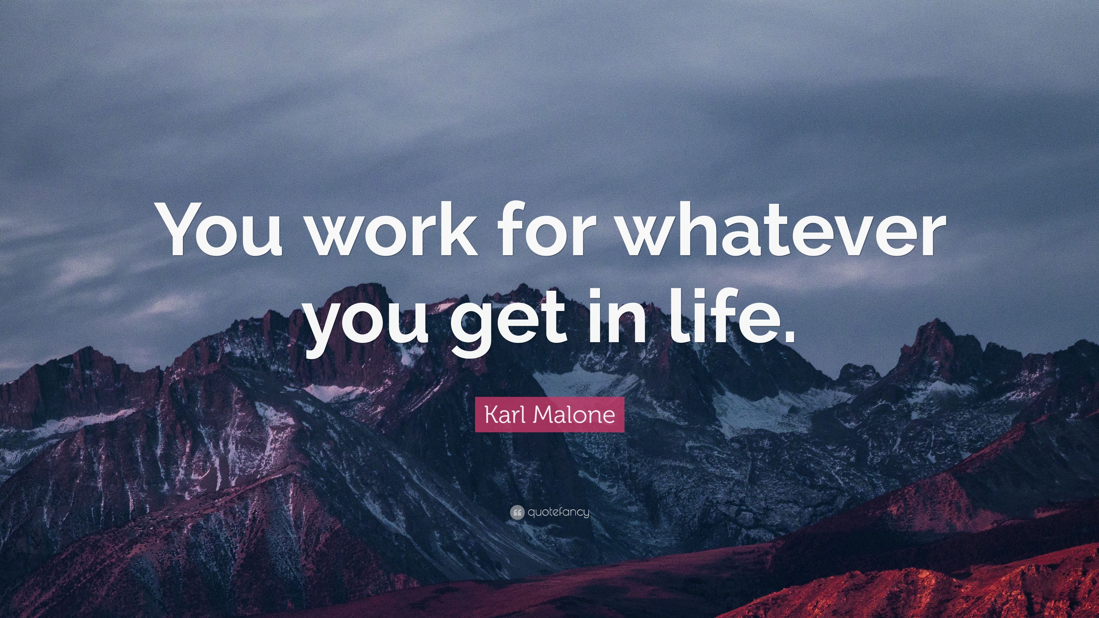 Karl Malone Quote: “You work for whatever you get in life.” 7
